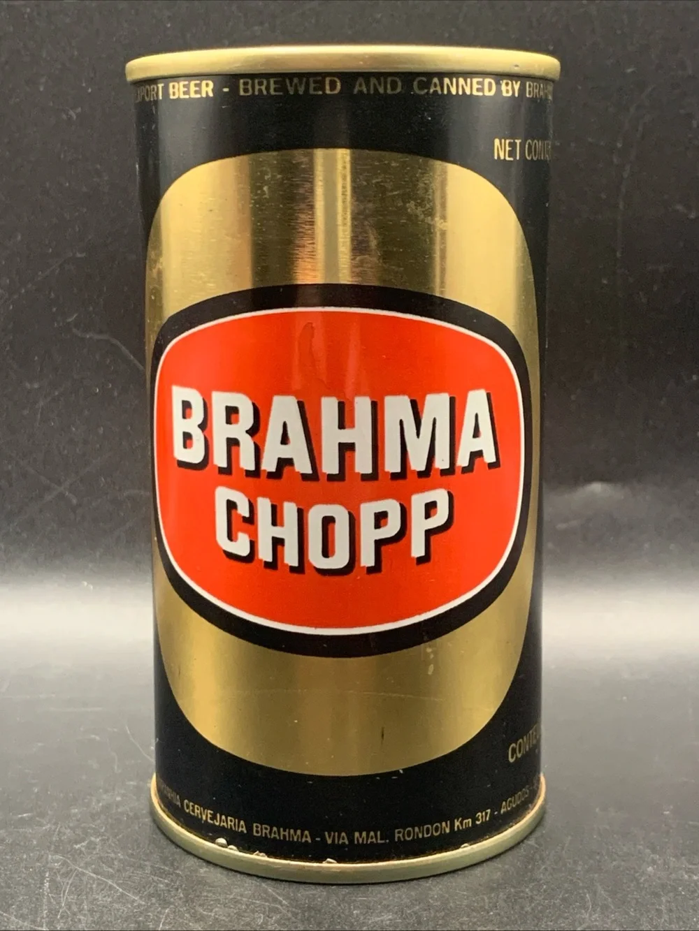 Vintage Beer Can Brahma Chopp Pull Tab Empty Steel Can Brazil